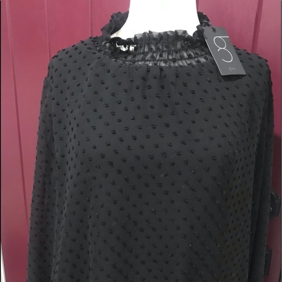 Gibson Top Women 2XL Black Pullover Swiss Dot Smock Victorian Sheer Whimsigoth - Picture 3 of 12